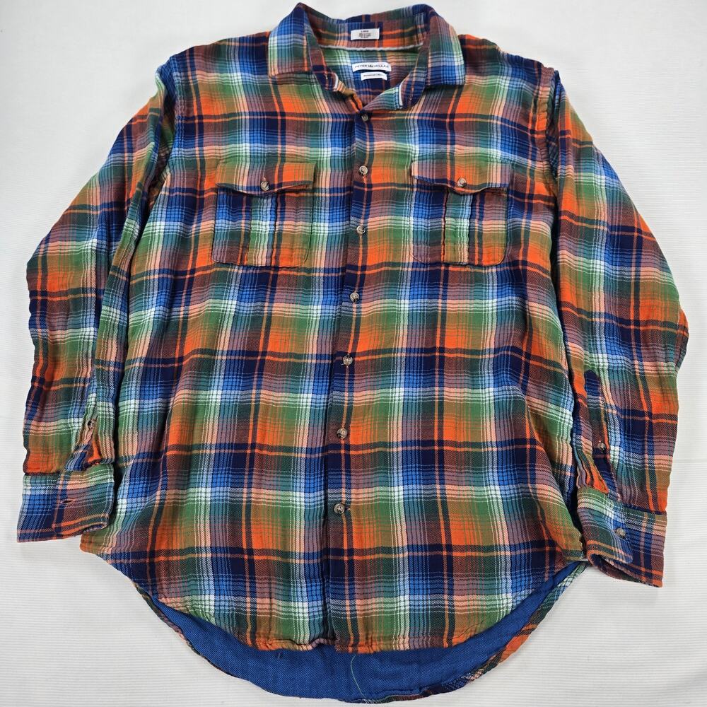 Peter Millar Mountain Side Collection Plaid Button Up Flannel Men's Size Large‎